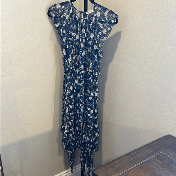 Ulla Johnson Blue and White Asymmetrical Sundress - Picture 1 of 4